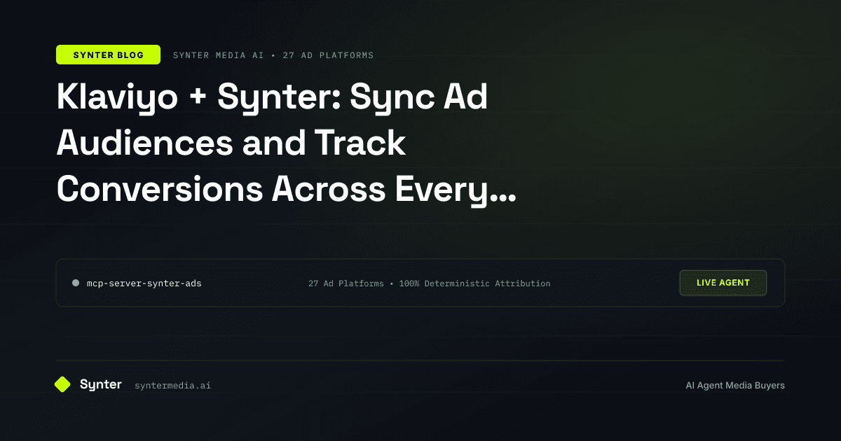 Klaviyo + Synter: Sync Ad Audiences and Track Conversions Across Every Channel