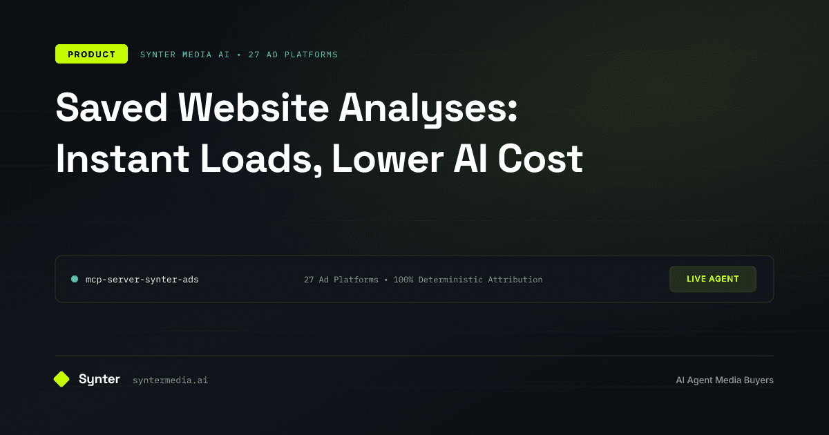 Saved Website Analyses: Instant Loads, Lower AI Cost