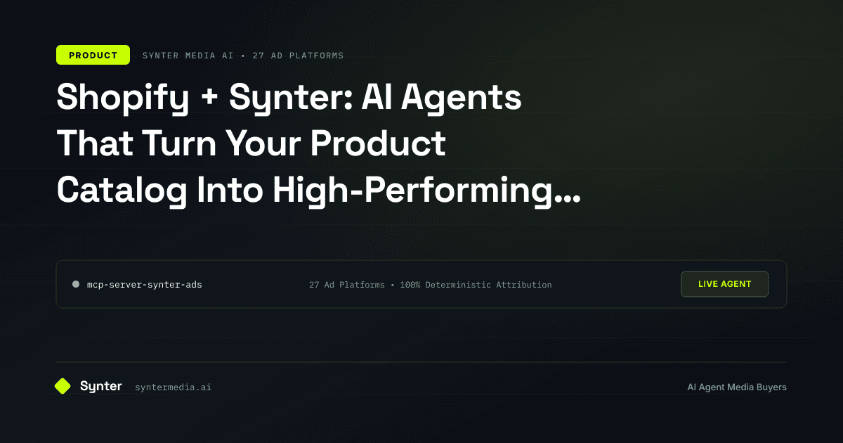 Shopify + Synter: AI Agents That Turn Your Product Catalog Into High-Performing Ads