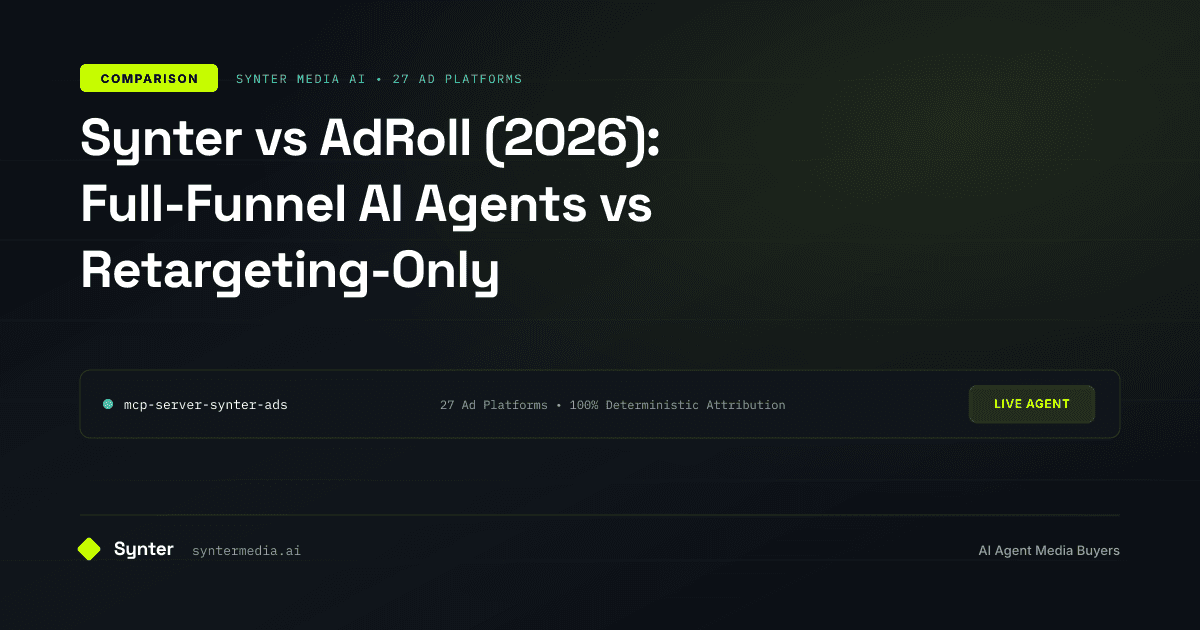 Synter vs AdRoll (2026): Full-Funnel AI Agents vs Retargeting-Only