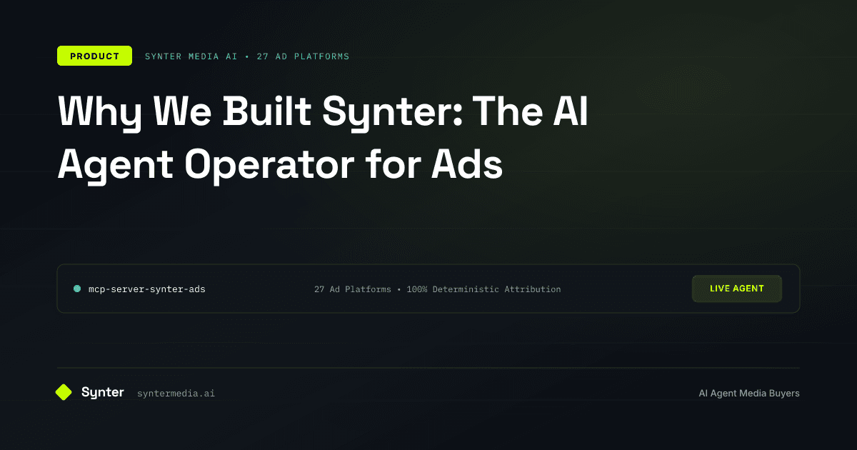 Why We Built Synter: The AI Agent Operator for Ads